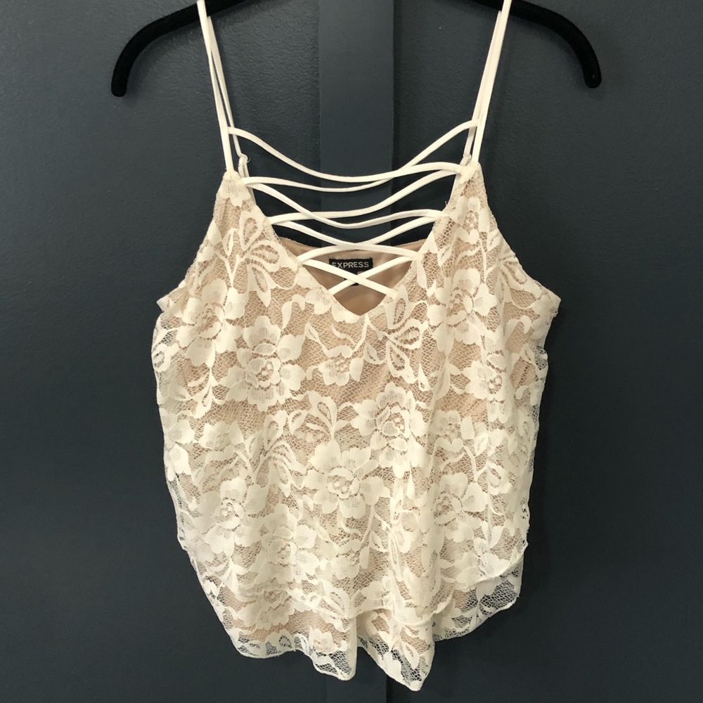 Express Criss-Cross Lace Tank Top
